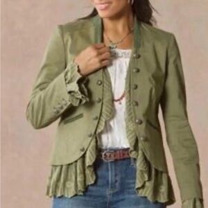Sundance Sage Green Ruffled Blazer NWT